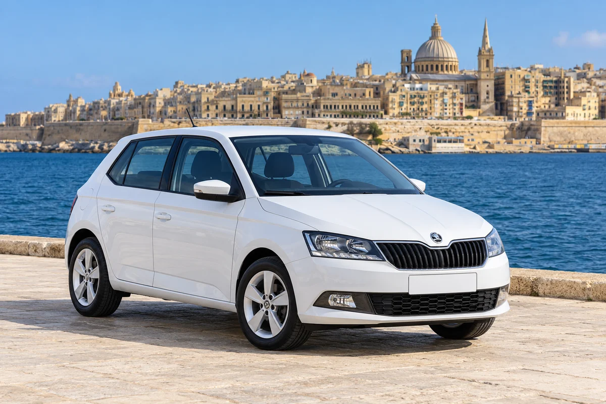 White Škoda Fabia