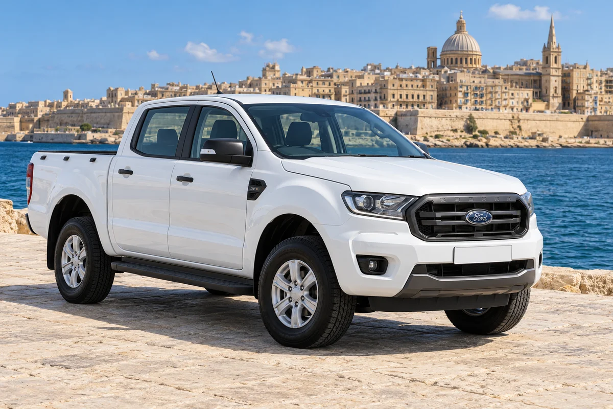 White Ford Ranger Double Cab